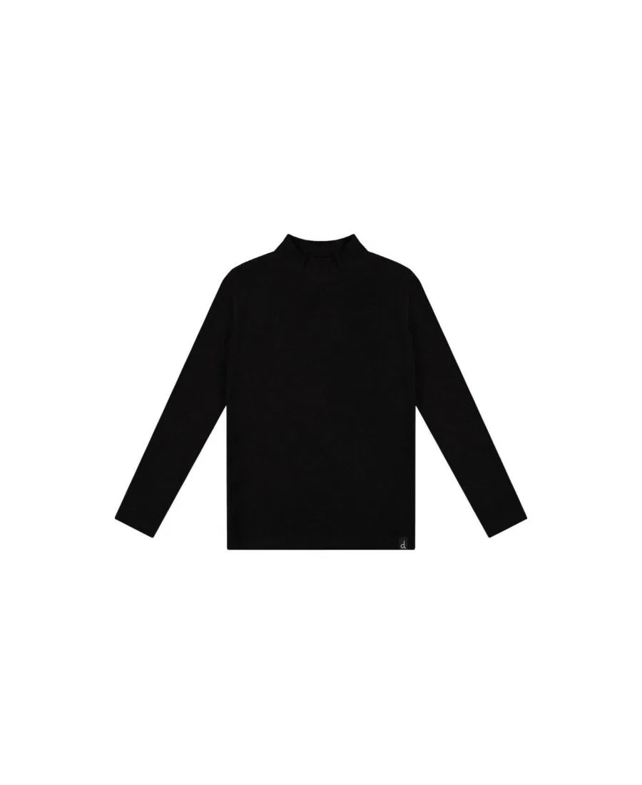 Лонгслив с высоким воротником Big Girls 6-14 Brushed Rib Mock Neck Top Deux par Deux, Black