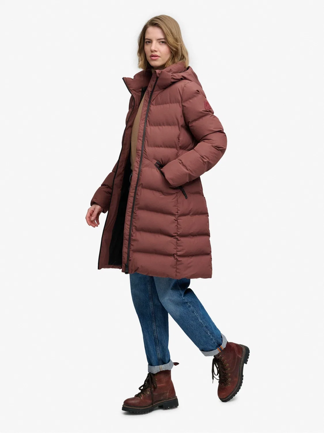 Куртка стеганая City Mid Superdry, коричневый — фото 3