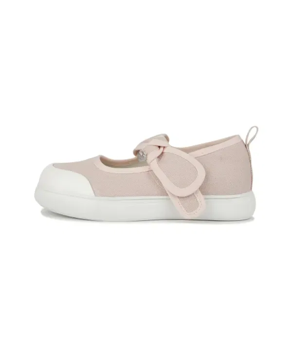 Кеды Mary Jane с лентой для детей, Marithé Kids, серо-розовые — фото 3
