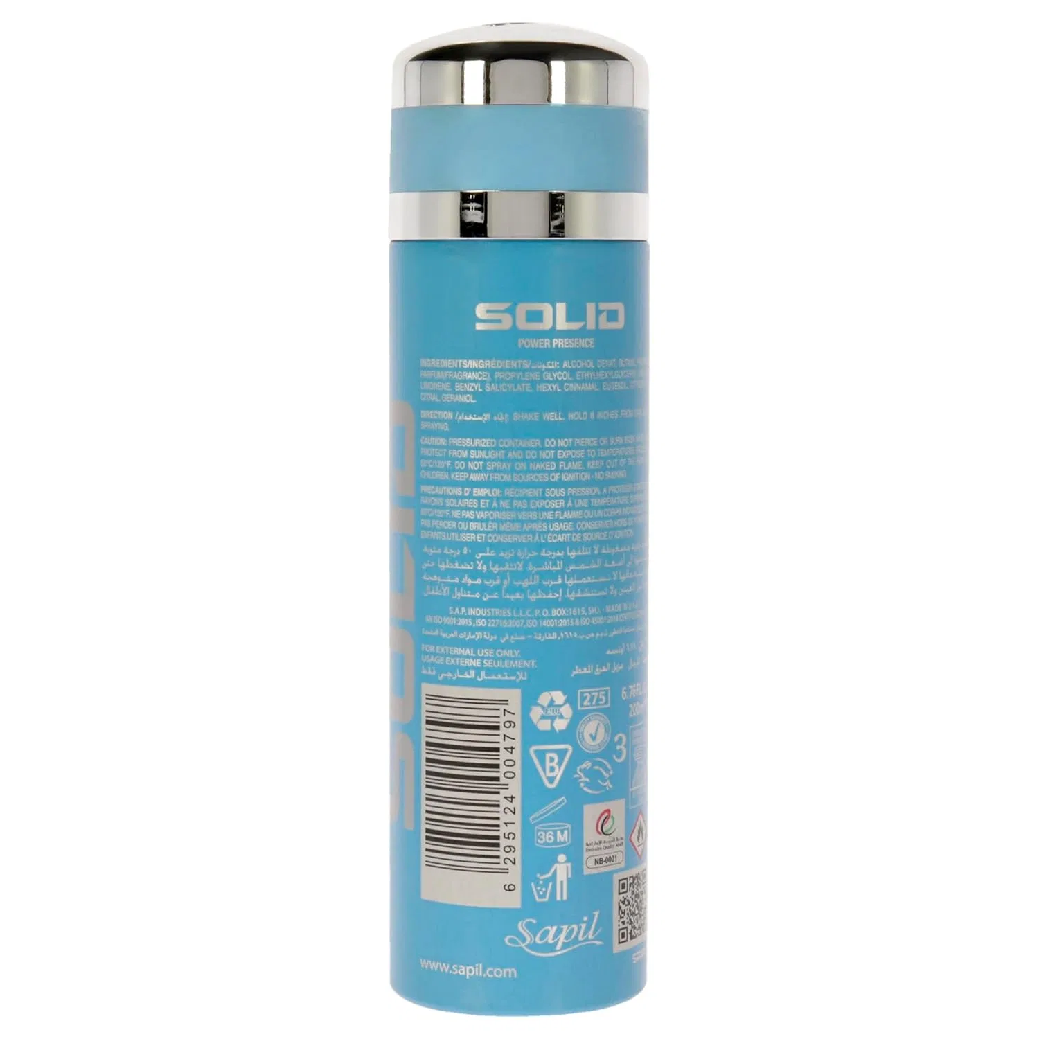 Дезодорант Sapil Solid for Men, 200 мл — фото 2