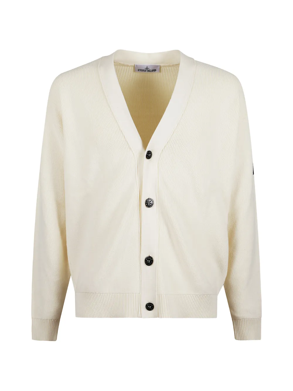 

Кардиган в рубчик на пуговицах Stone Island, белый