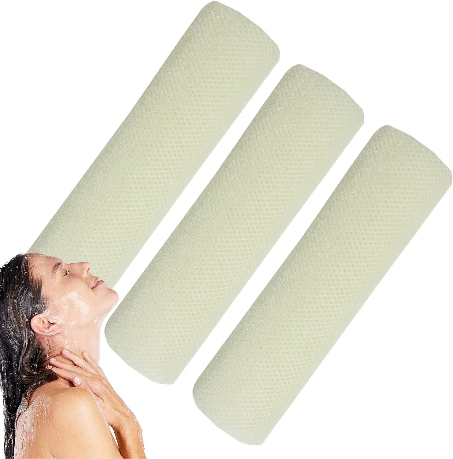 Мочалка для душа Mesh Back Scrubber, Generisch, 1 шт, Белый