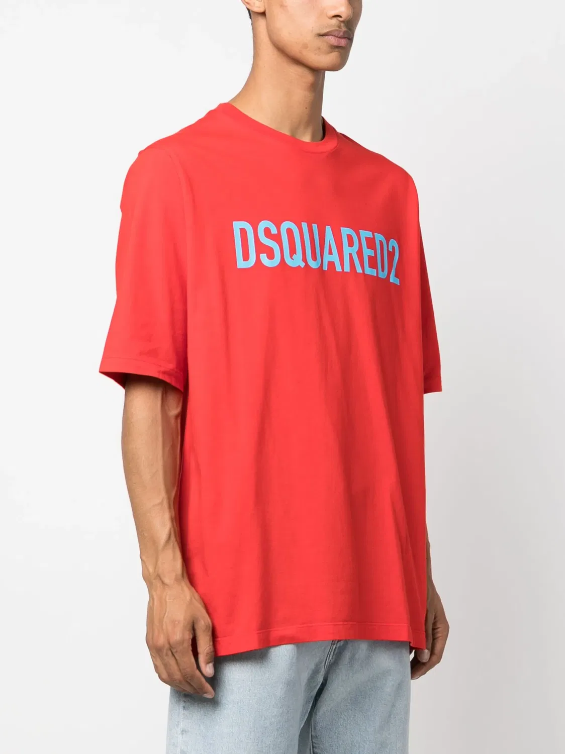 Футболка с Логотипом Из Хлопка DSQUARED2, ярко-красный/светло-голубой — фото 2