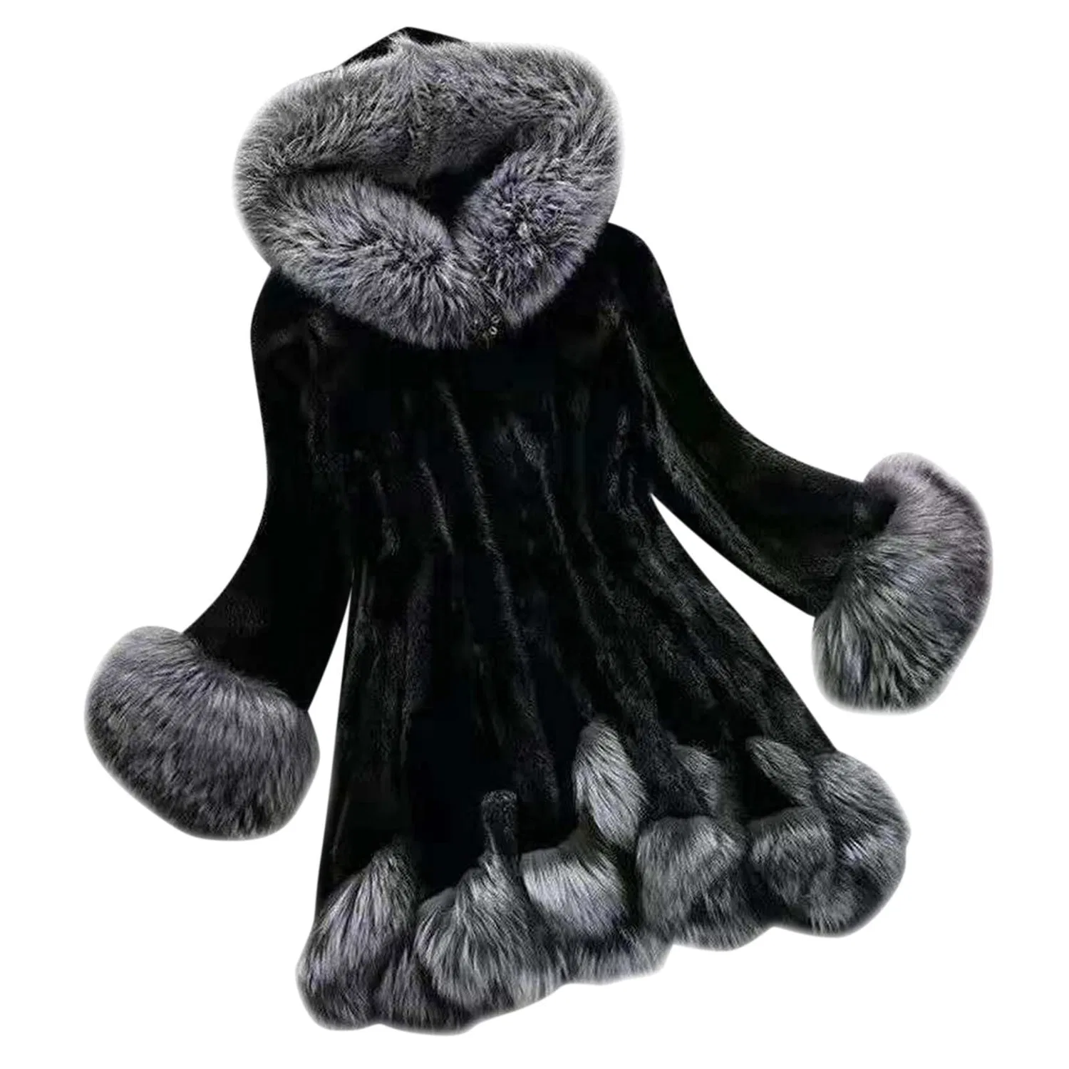 Женская куртка из флиса с капюшоном, с принтом Teddy Bear Coat, Nero 1