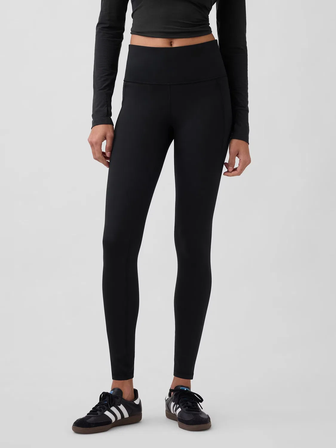 Леггинсы высокие с полной длиной Gap, Black