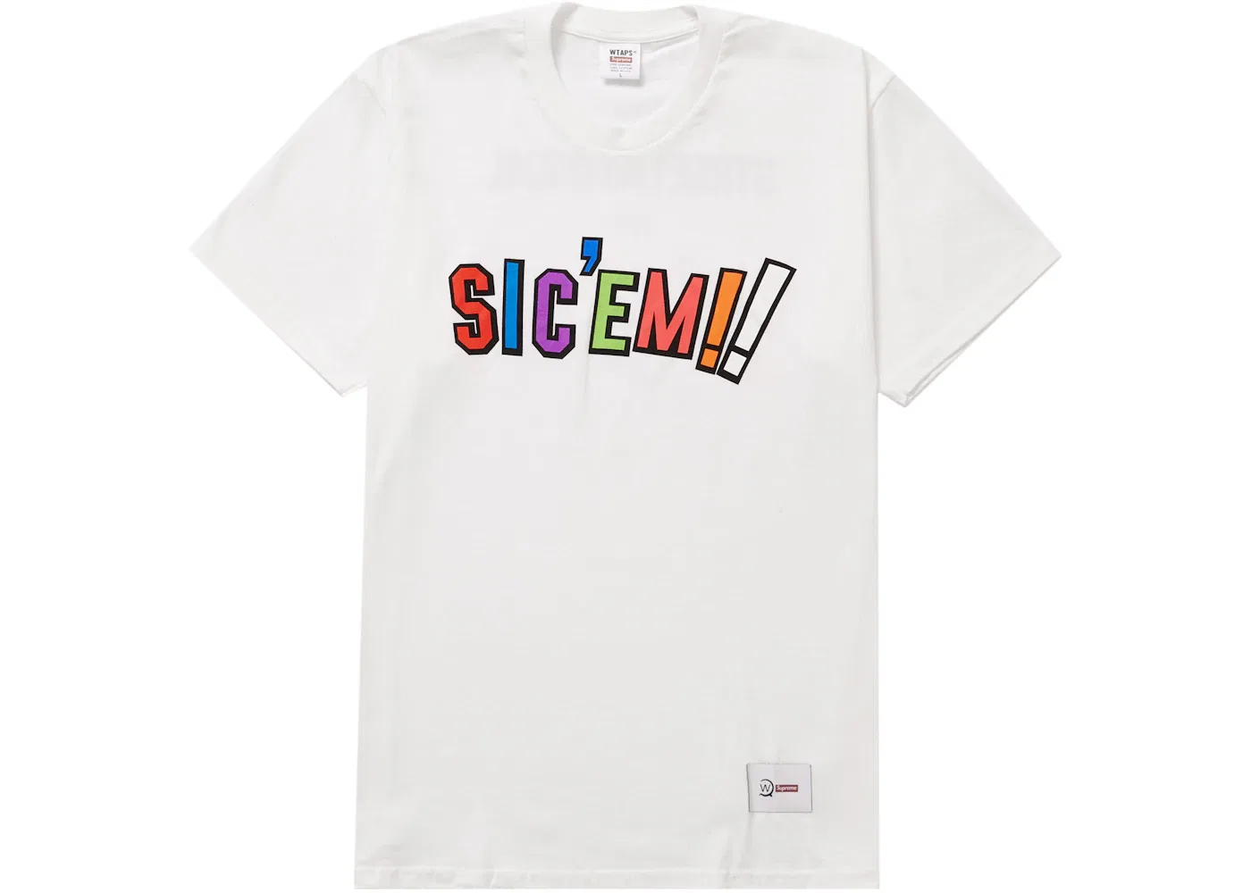 Мужская футболка с принтом Supreme WTAPS Sic'em! Tee, White