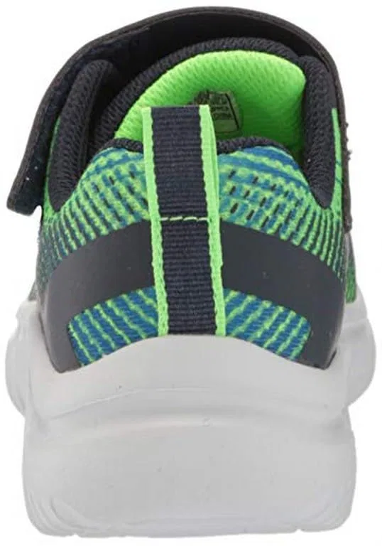 Детские кроссовки для мальчиков с максимальной амортизацией Go Run 650 Norvo Skechers, Navy Lime Textile Navy Synthetic Lime Tri — фото 3
