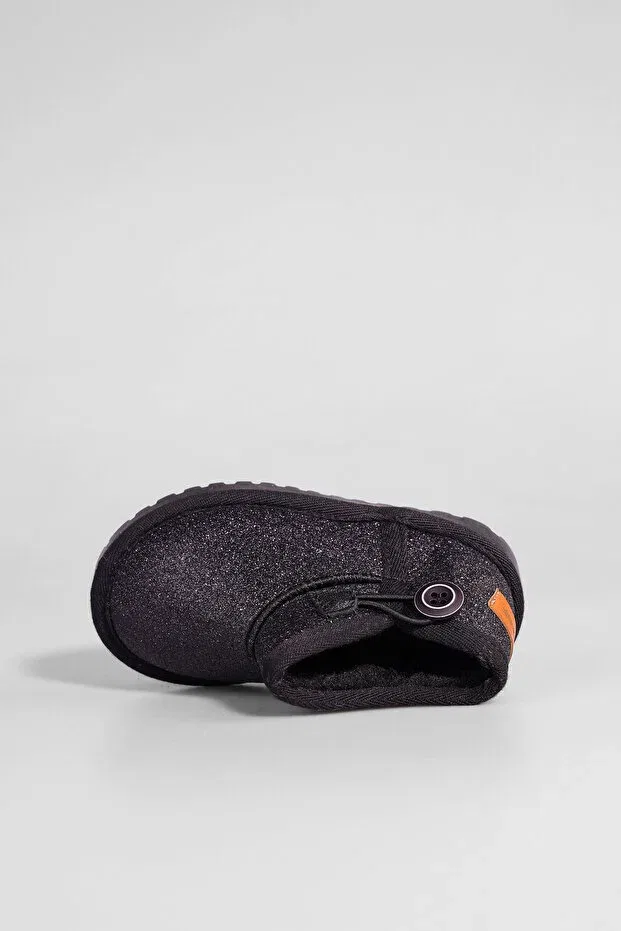 Детские ботинки для девочек на липучках Aurora glitter Panpan, Black — фото 3