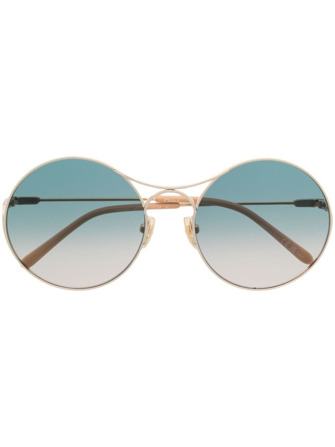 

Chloé Eyewear солнцезащитные очки в круглой оправе с логотипом, золотистый