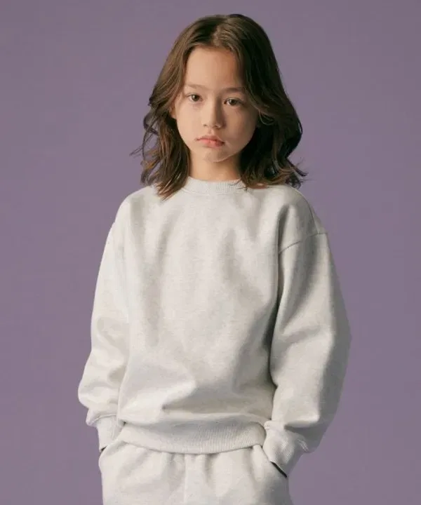 Свитшот оверсайз, флисовый, Musinsa Standard Kids, овсяный