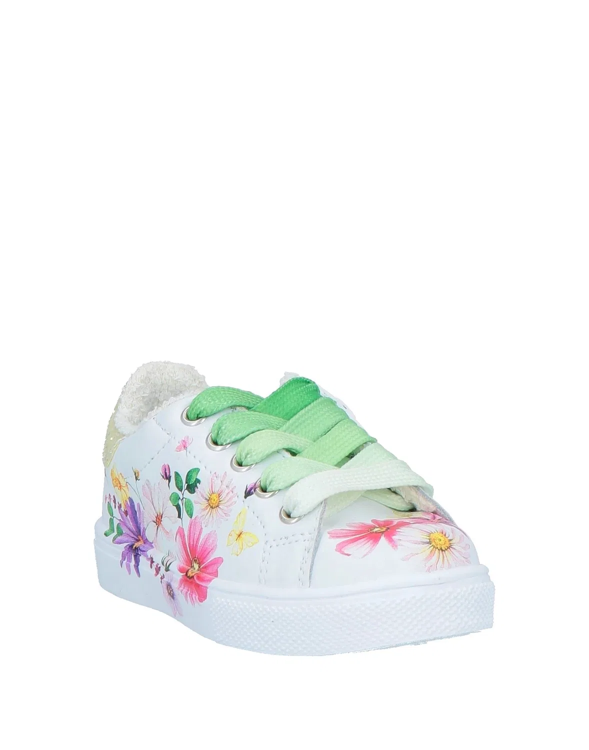 Детские кроссовки для девочек с цветочным принтом Sneakers Con Fiori Bycast Monnalisa, белый — фото 2