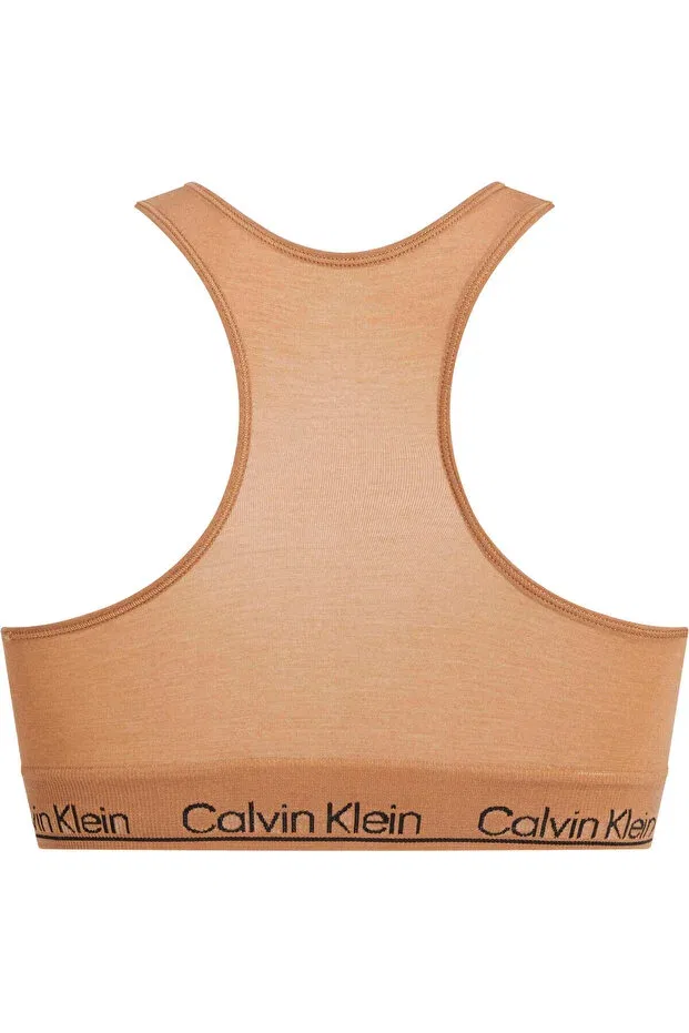 Женская бралетте с принтом Racerback Calvin Klein, Beige — фото 4