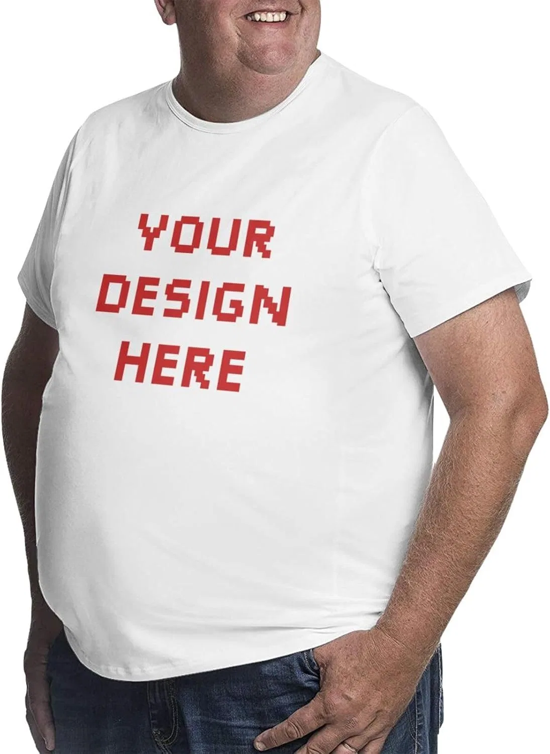 Футболка с фотопринтом оверсайз Custom Big and Tall T Shirts for Men, White — фото 2