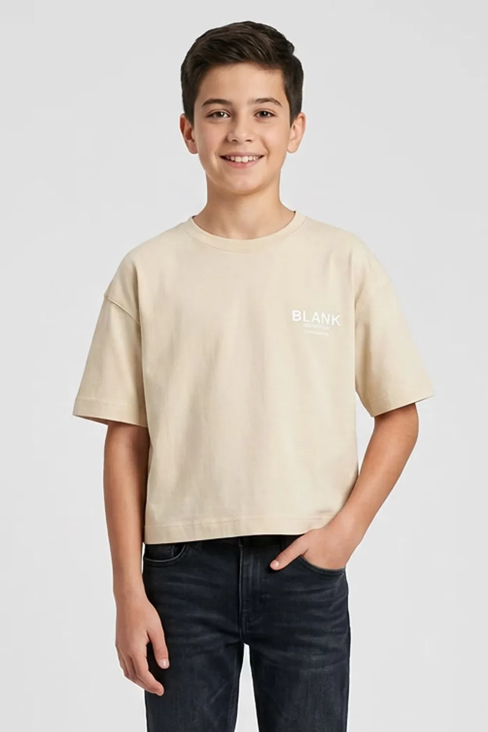 Футболка с логотипом бренда Blank Essentials, бежевый