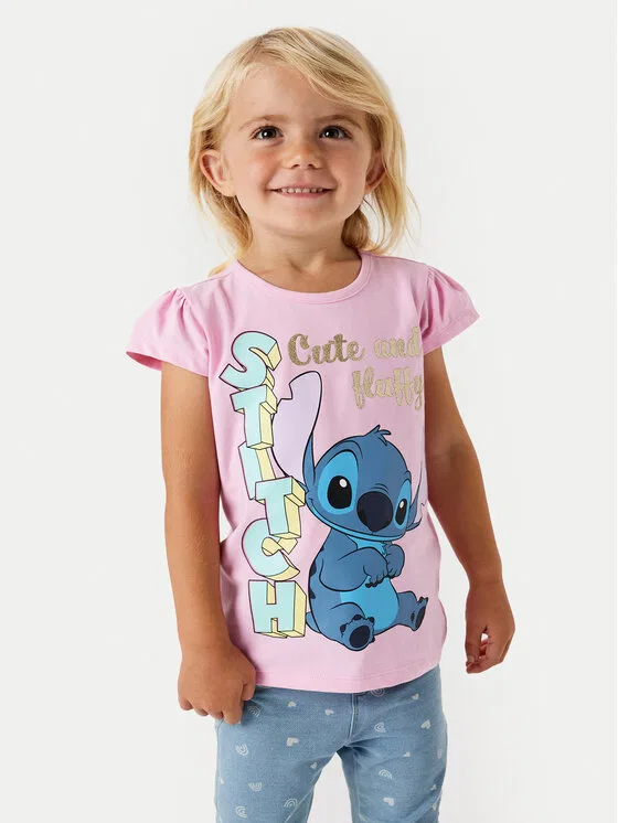 Футболка regular fit Folly Stitch Name It, розовый