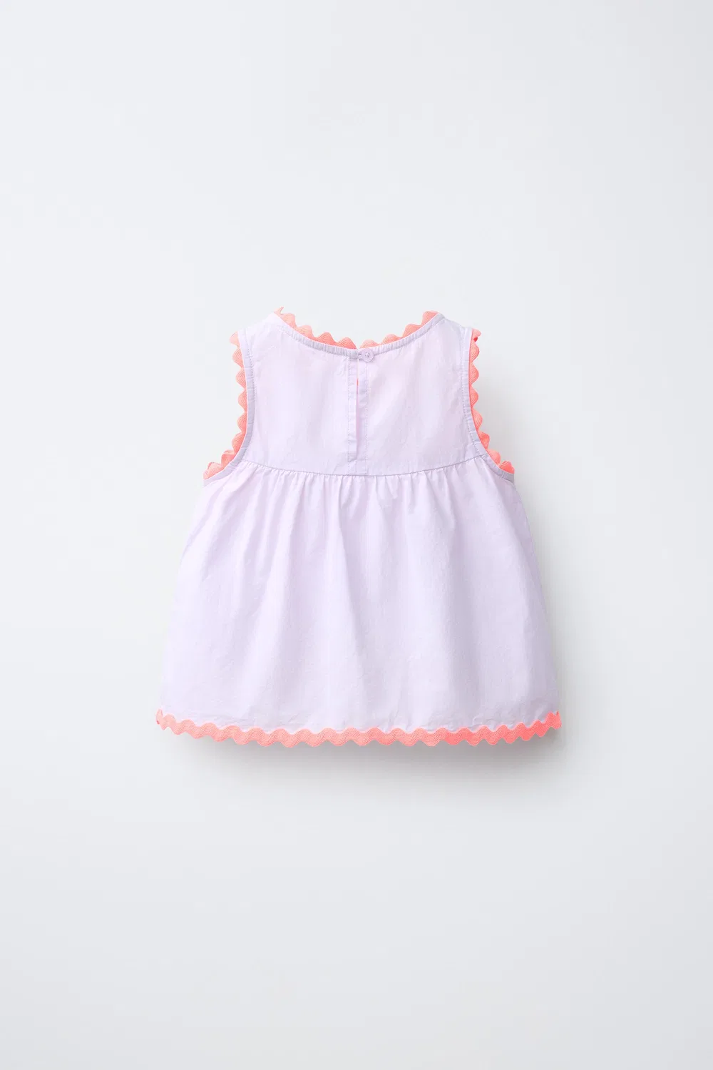 Детский контрастный топ из поплина CASA LAWA X ZARA KIDS RIC-RAC, Light Mauve — фото 2