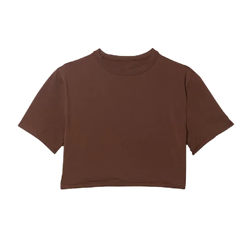 

Футболка Victoria's Secret Pink Base Stretch Crop Baby, коричневый