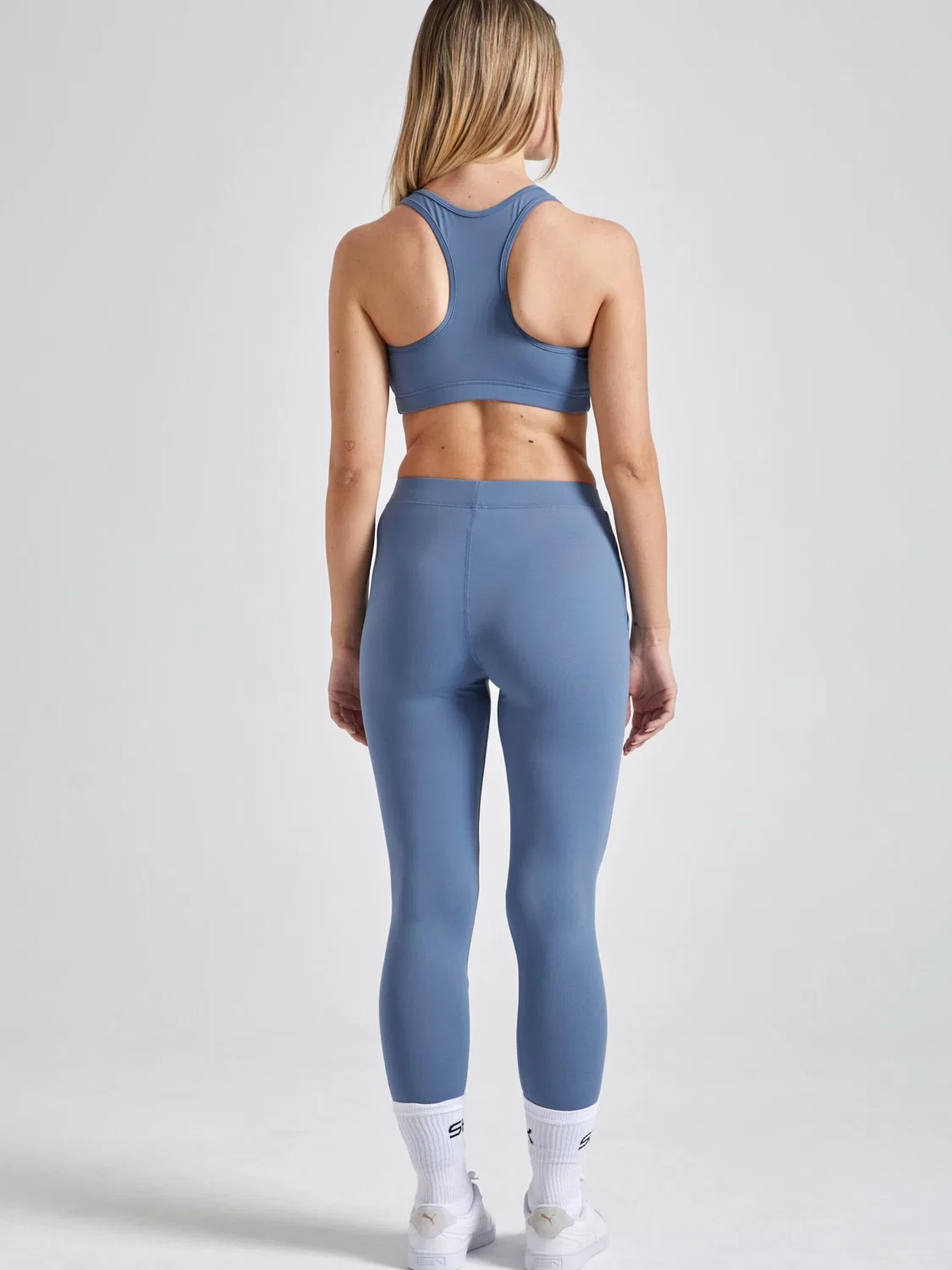 Узкие леггинсы Sportkind Leggings дымчато-серого цвета — фото 2