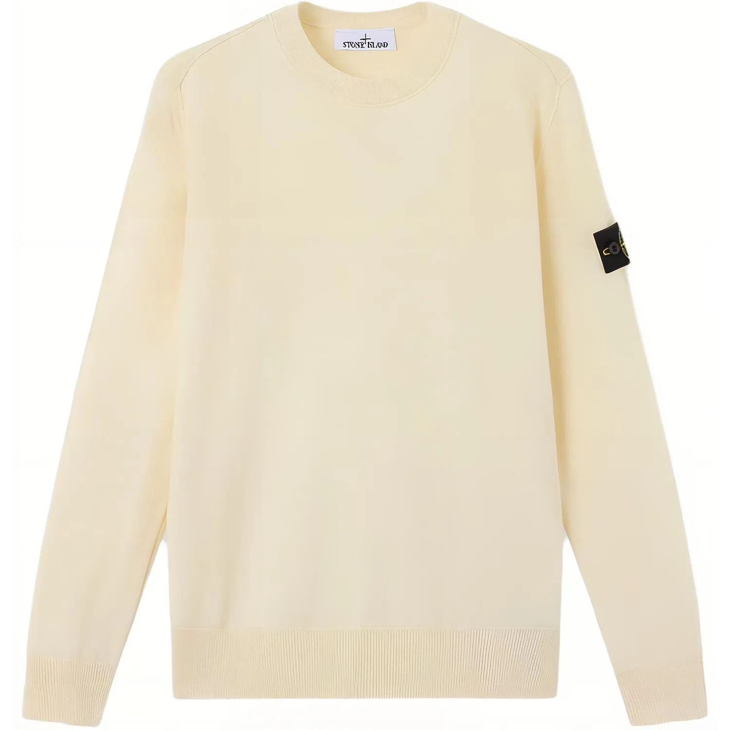 Мужской свитшот с круглым вырезом прямого кроя Ivory STONE ISLAND, Ivory