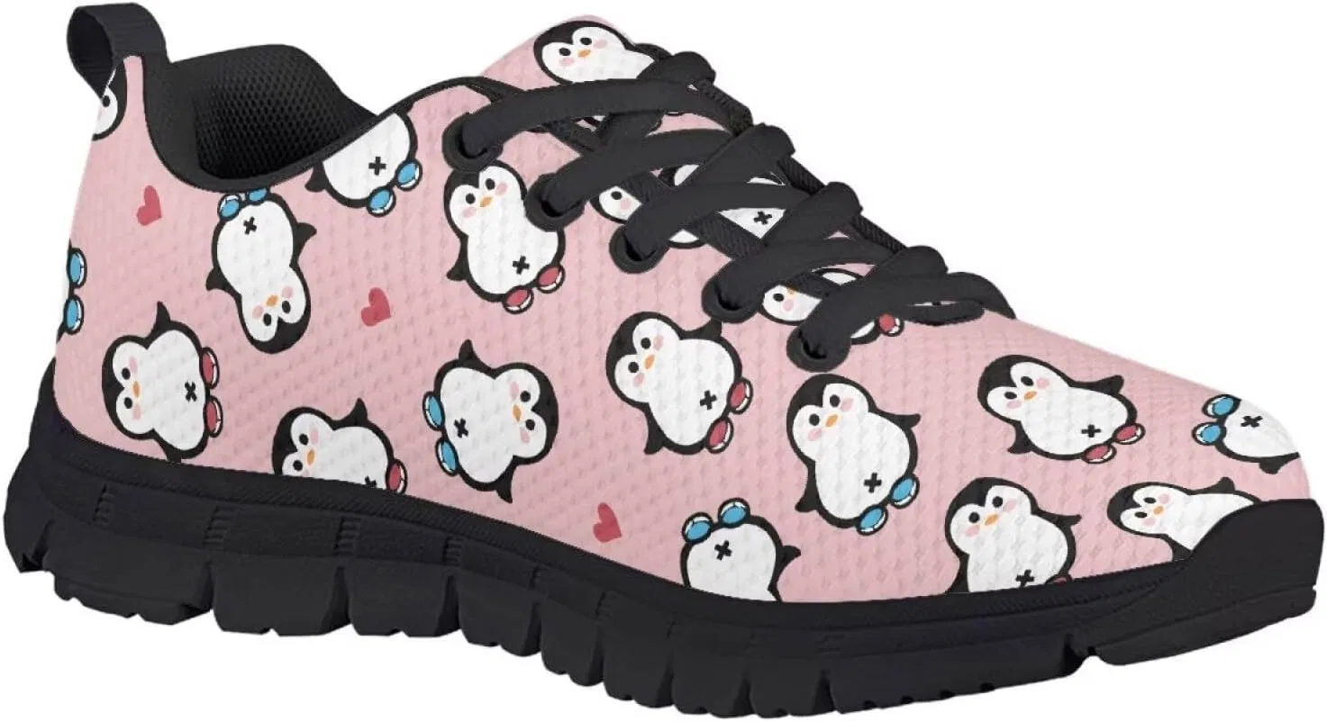 Детские кроссовки для девочек с сеткой Ystardream, Pink Penguin
