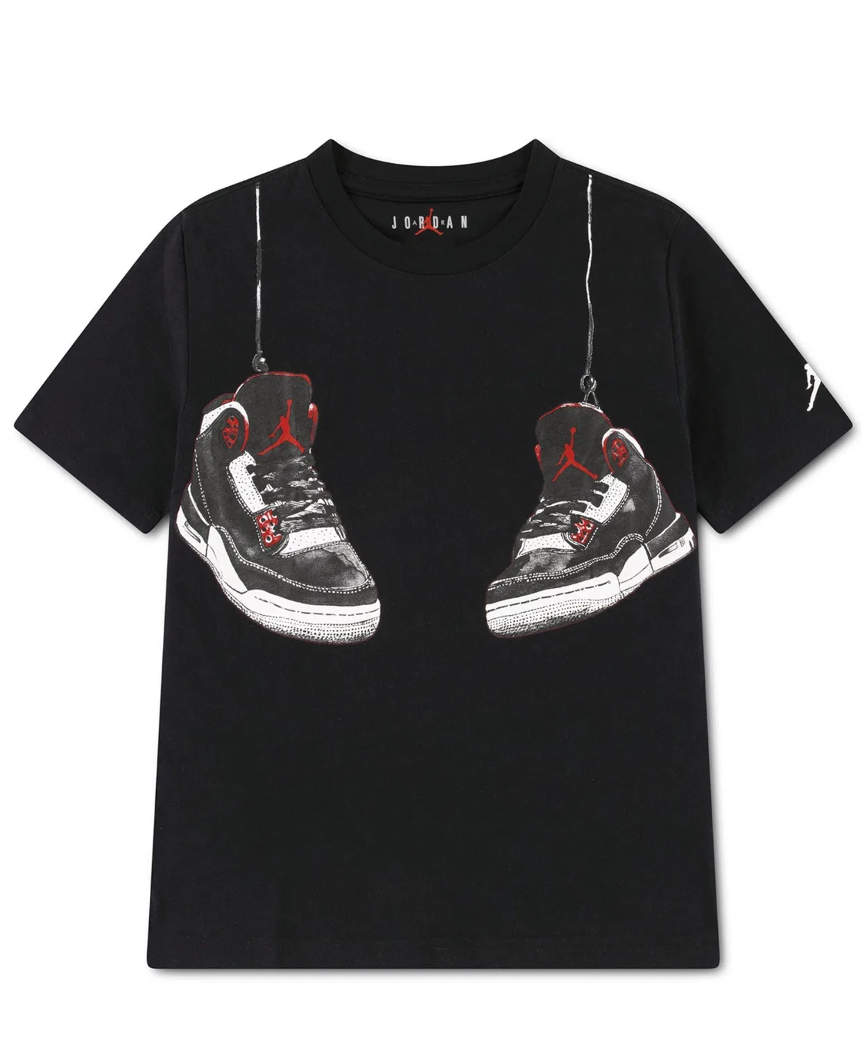 Детская футболка с принтом AJ3 Shoe Strings, Jordan Brand, Черный