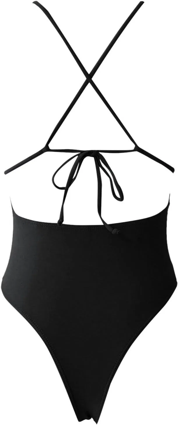 Женский цельный купальник с застежкой-пряжкой Seamless, Black — фото 4