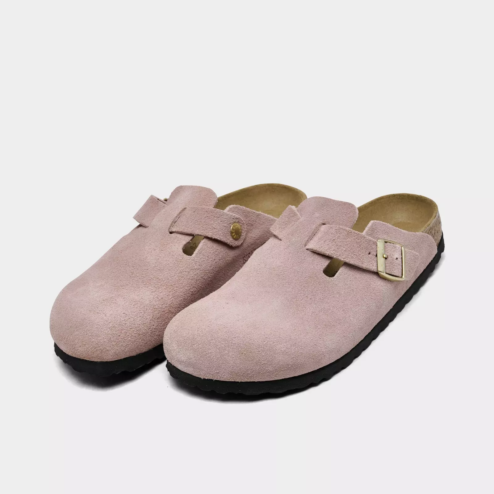 Birkenstock Женские босоножки из замши цвета светло-розового дерева — фото 2