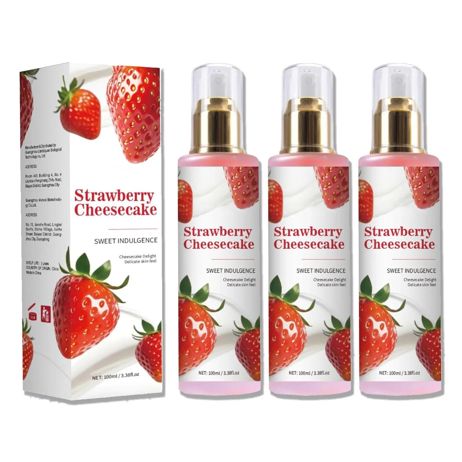 Боди-спрей Strawberry Cheesecake QPJUVC, 100 мл