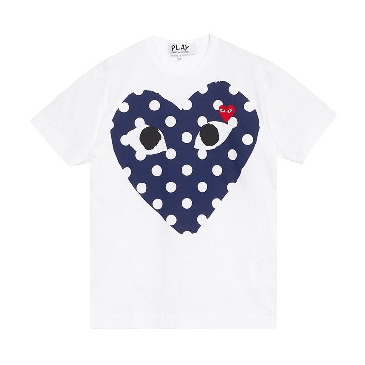 

Футболка Comme des Garçons PLAY Polka Dot Full Heart T-Shirt 'White', белый