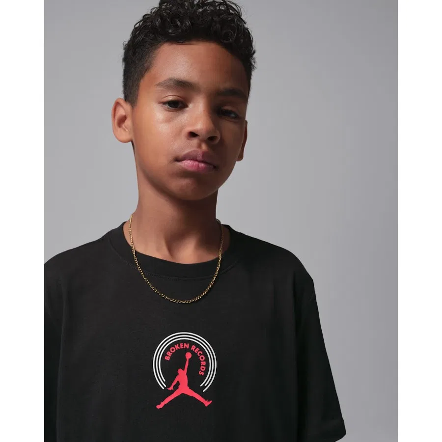Детская футболка с принтом Jordan MJ Broken Records Nike, Черный — фото 3