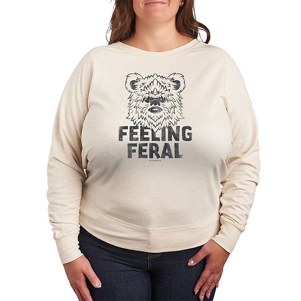 

Футболка с длинным рукавом French Terry Plus Size 'S Ewok Feeling Feral Distressed Disney