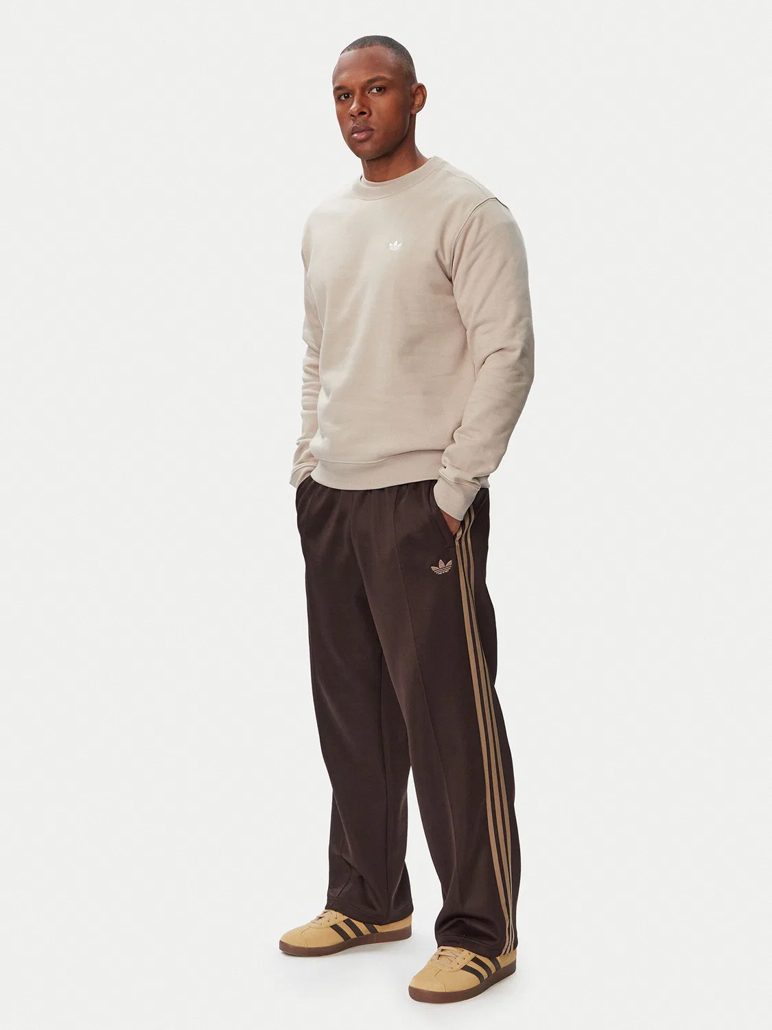 Мужские спортивные брюки свободного кроя adicolor Spacer Adidas, темно-коричневый — фото 2