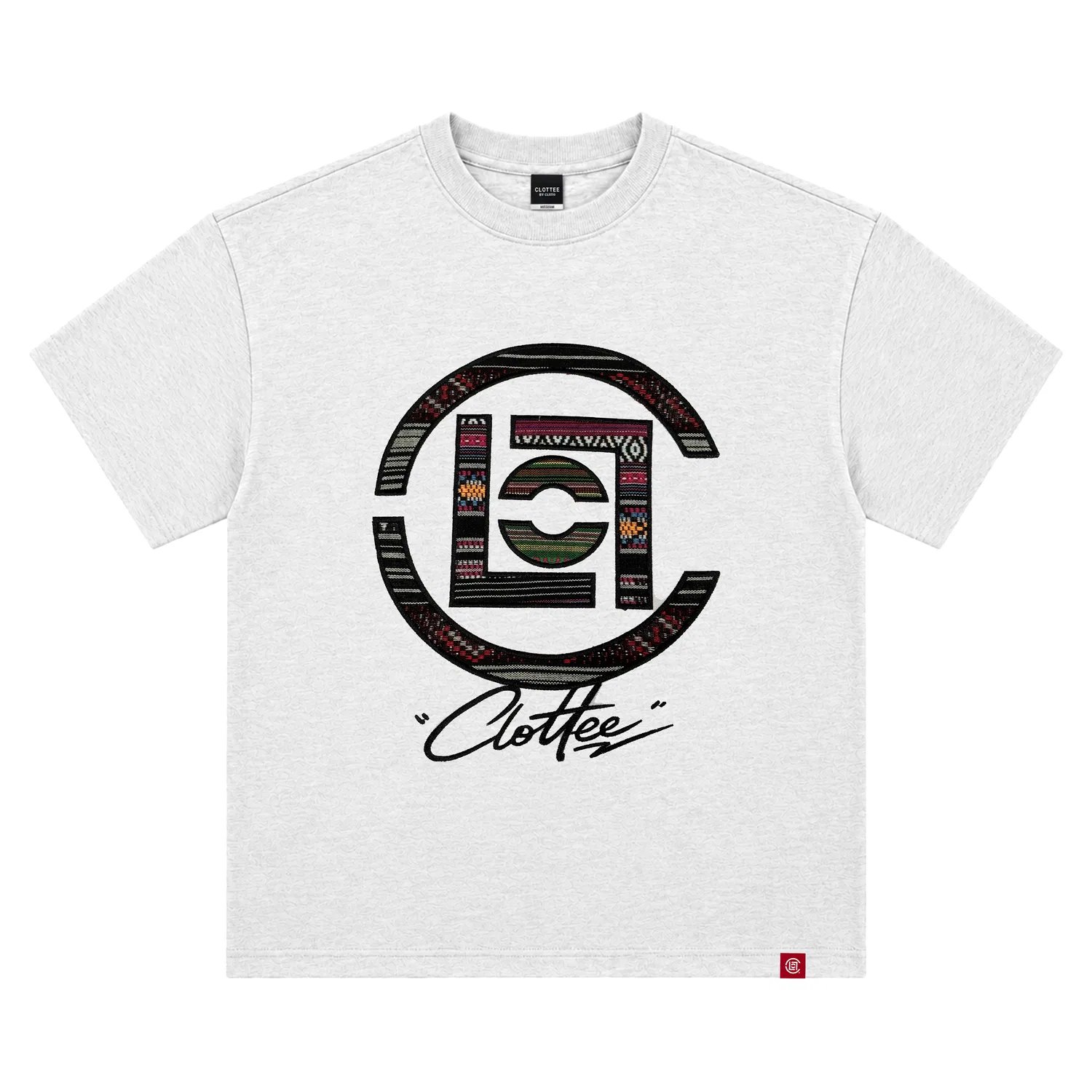 Детская футболка с круглым вырезом, прямого кроя, хлопковая, CLOT, Heather Gray