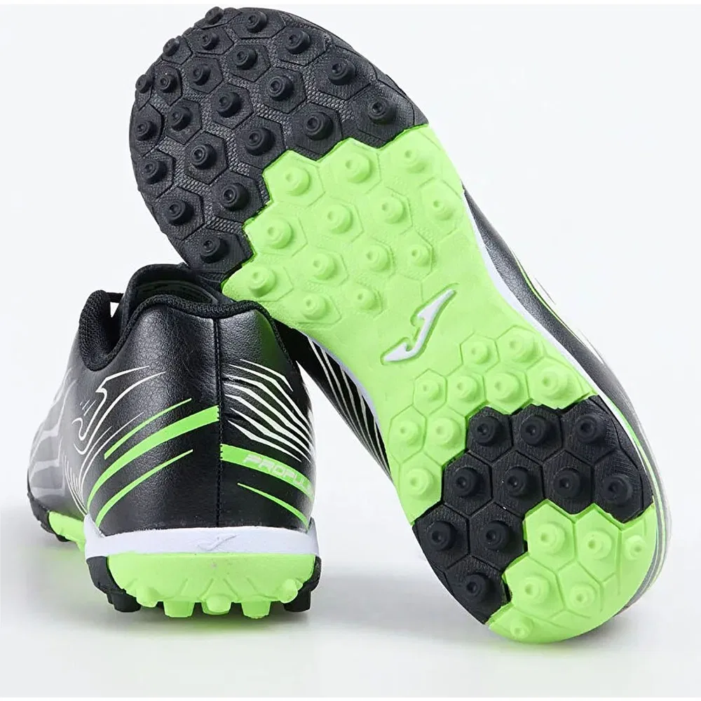Детские футбольные бутсы для мальчиков с носком Propulsıon Jr 2501 Negro Turf Joma — фото 4