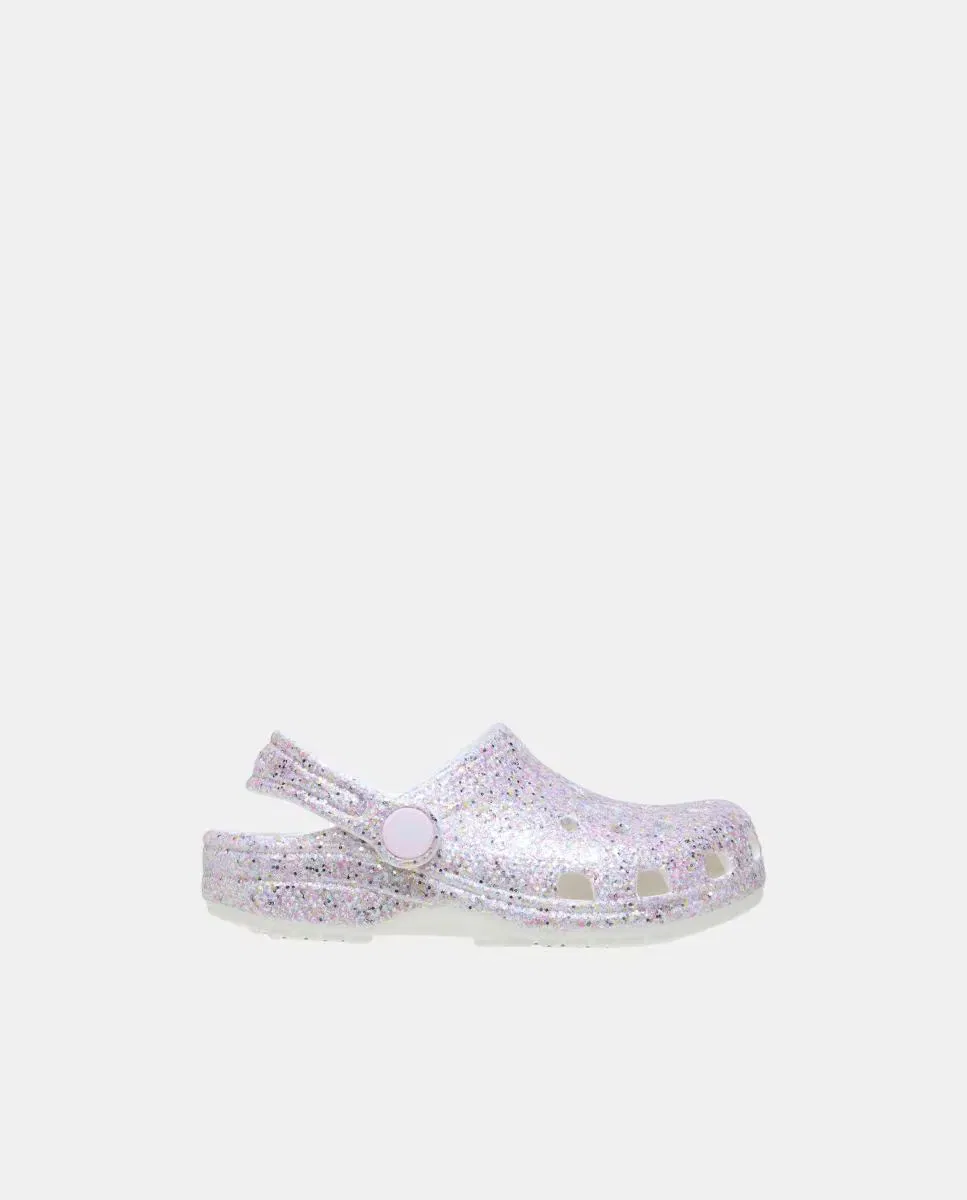 Детские сандалии для малышей с блестками Classic Fantasy Glitter Clog Crocs, Blanco