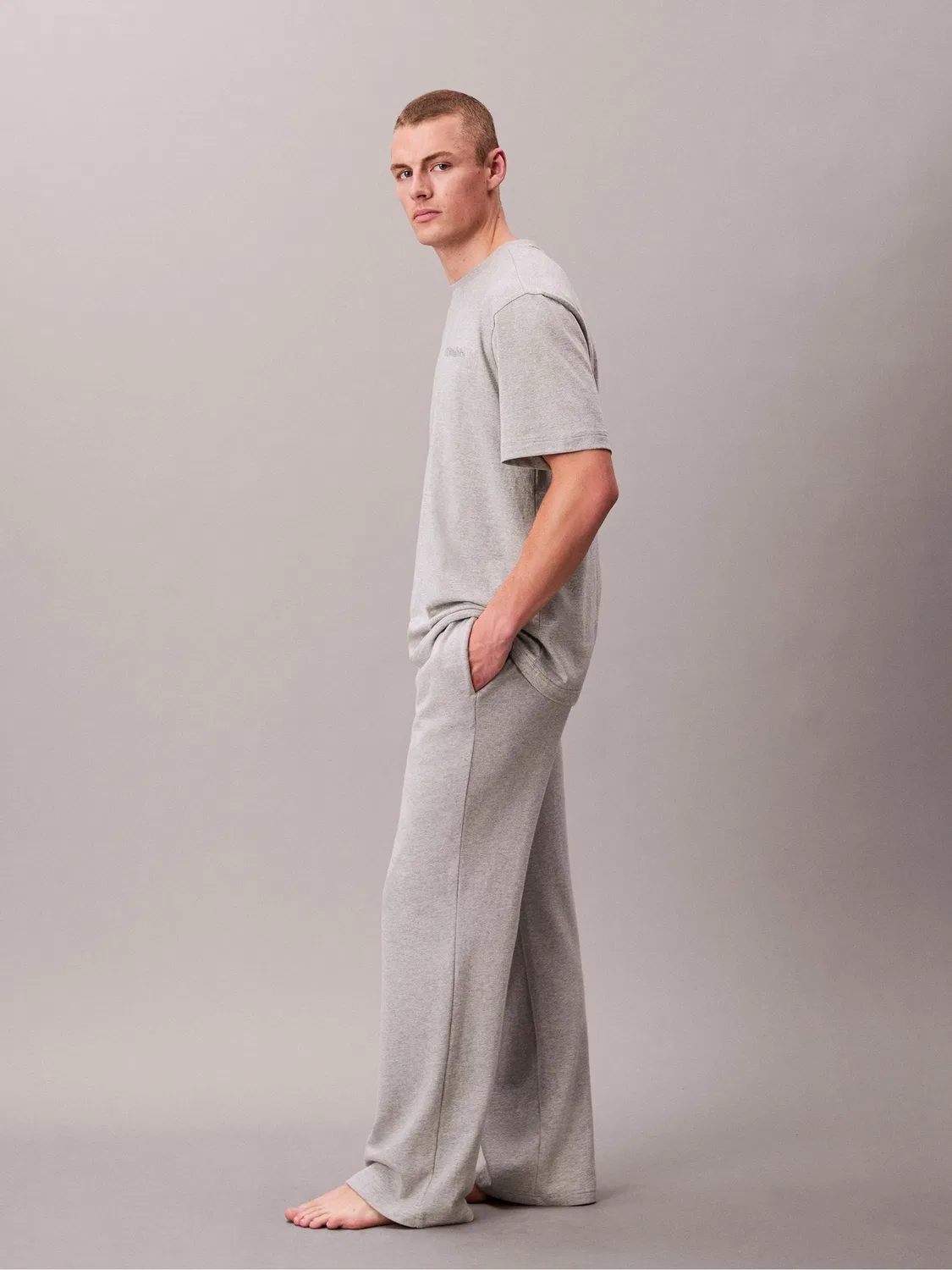 Пижамные брюки, мягкий джерси Calvin Klein, серые — фото 3