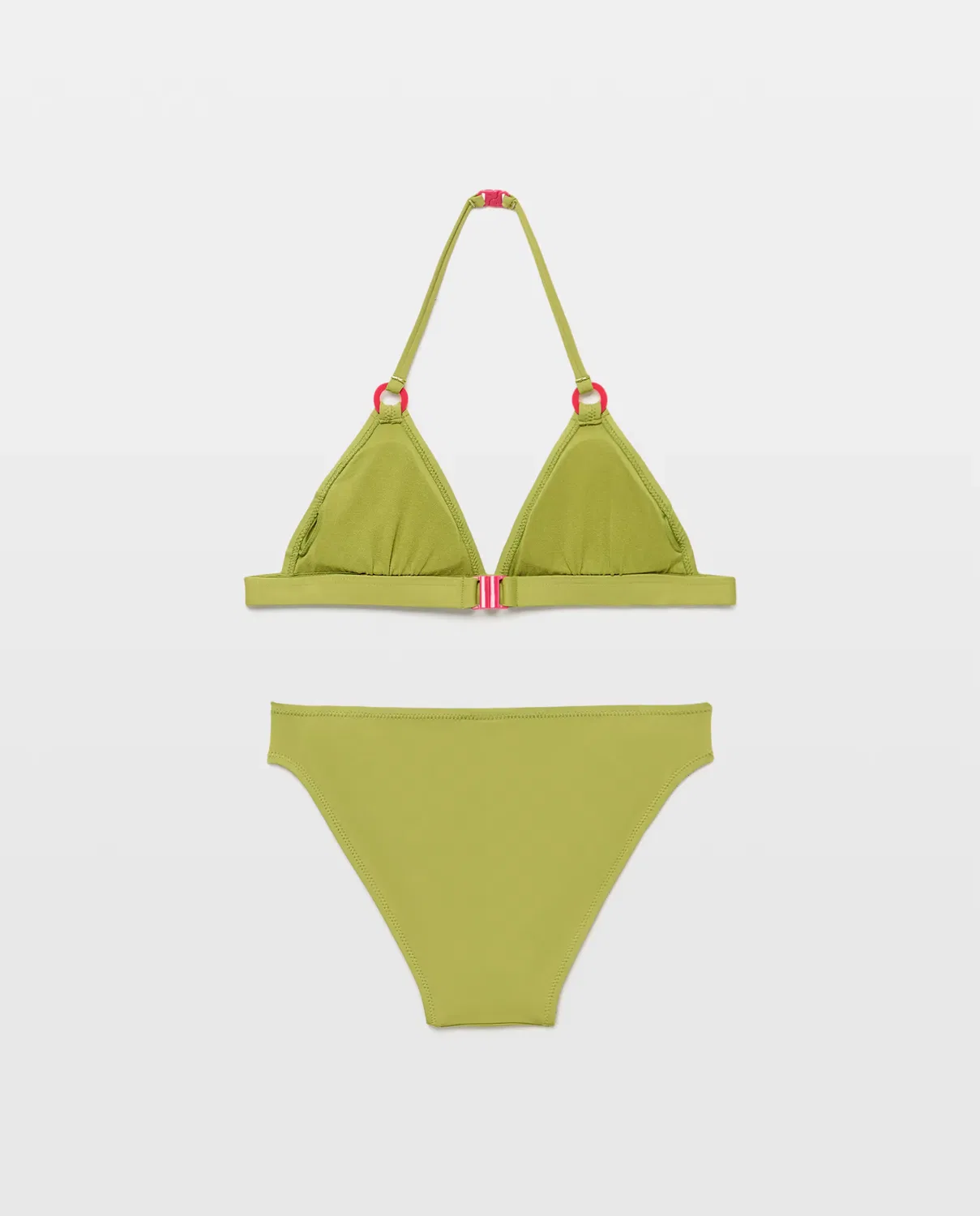 Детский бикини для девочек с принтом Bikini de niña triangular de flores Kids El Corte Inglés, Verde — фото 2