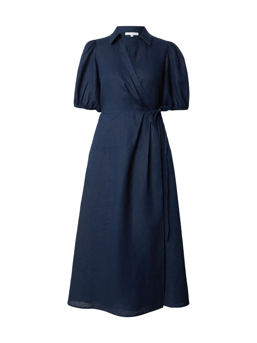 Платье TOMMY HILFIGER 'Pure Relaxed Midi Wrap' темно-синего цвета