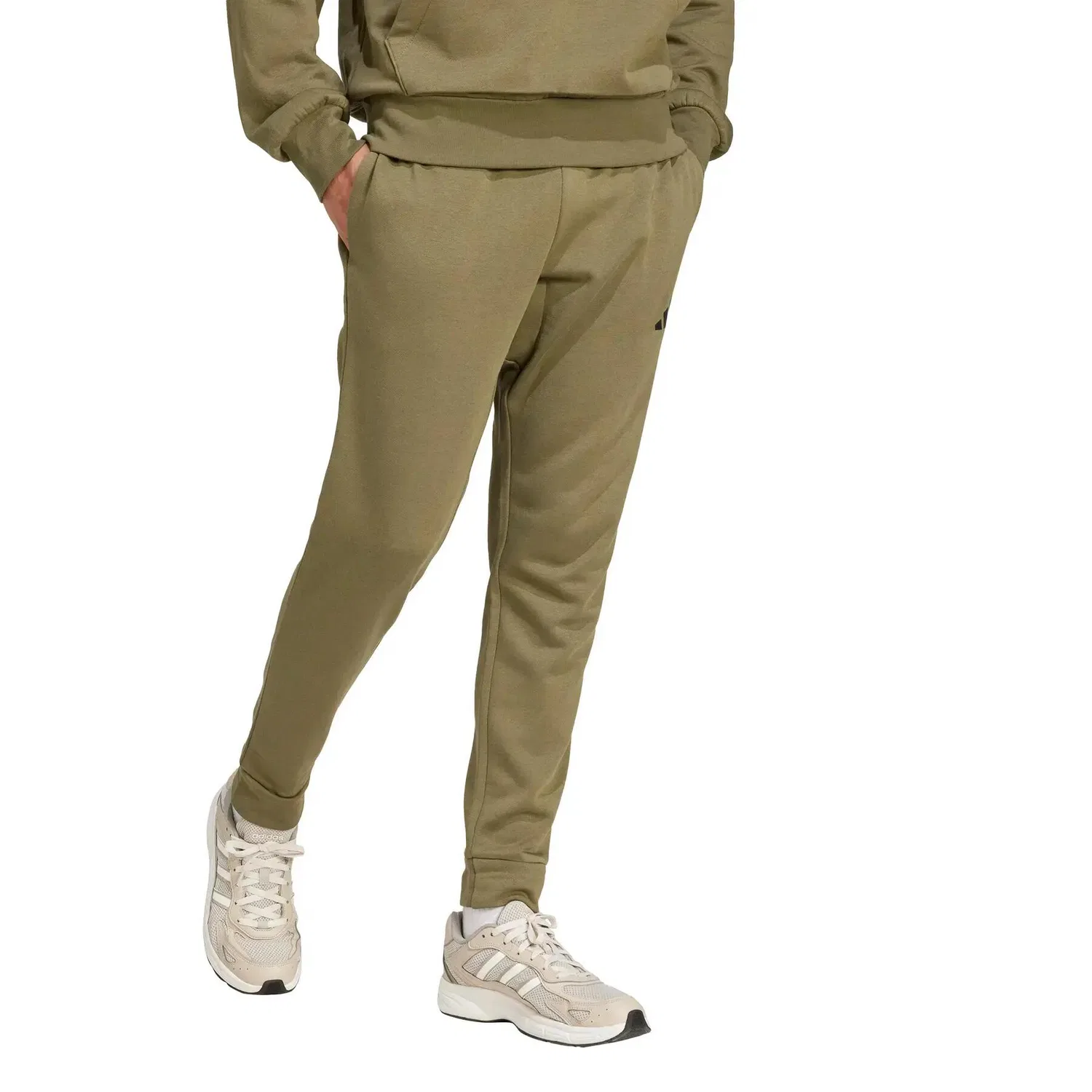 Спортивные штаны из флиса adidas Essentials Feelcozy Fleece, Цвет: Grun Schwarz — фото 3