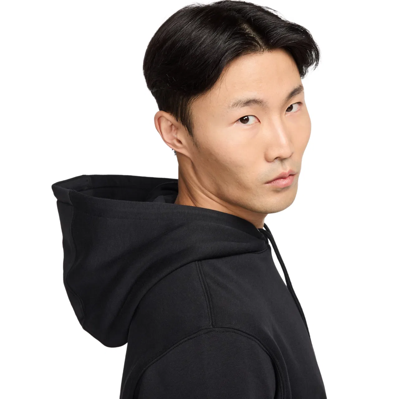 Мужское худи Nike Club Pullover Hoodie, черный/белый — фото 4