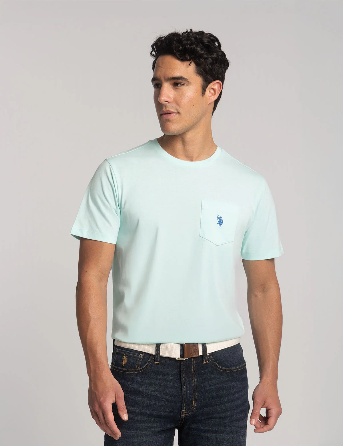 

Футболка U.S. Polo Assn Small Logo Pocket, светло-бирюзовый