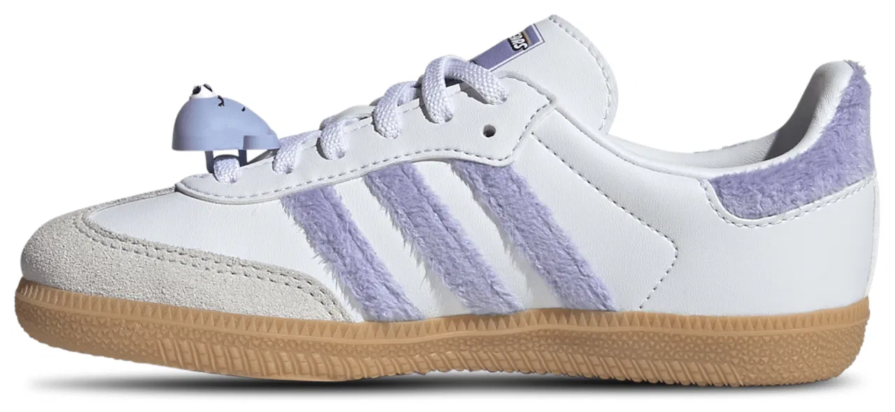 Детские кроссовки для девочек с замшевым верхом Samba adidas, Light Purple Footwear White Blue Dawn — фото 2