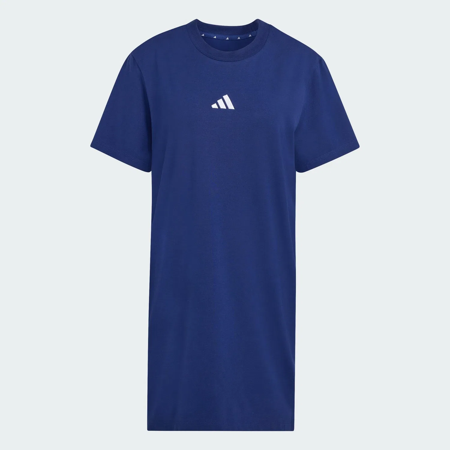Женское футболка-платье свободного кроя Adidas, Цвет Dunkelblau Weiss Navyblau — фото 2