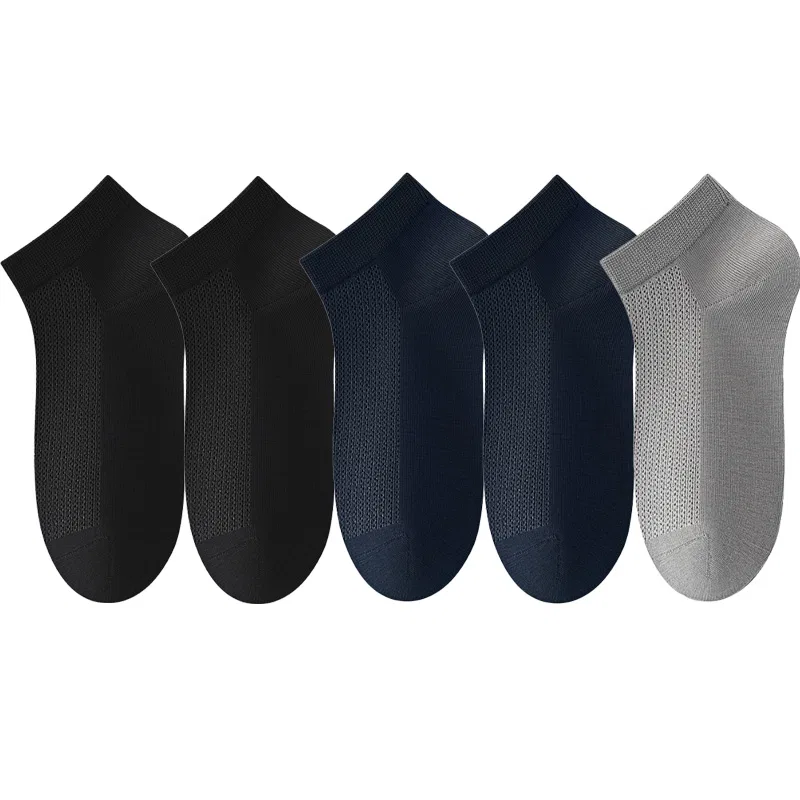 Детские носки-следы набор 5 пар DUSHILIREN, Black 2+Navy Blue 2+Dark Gray