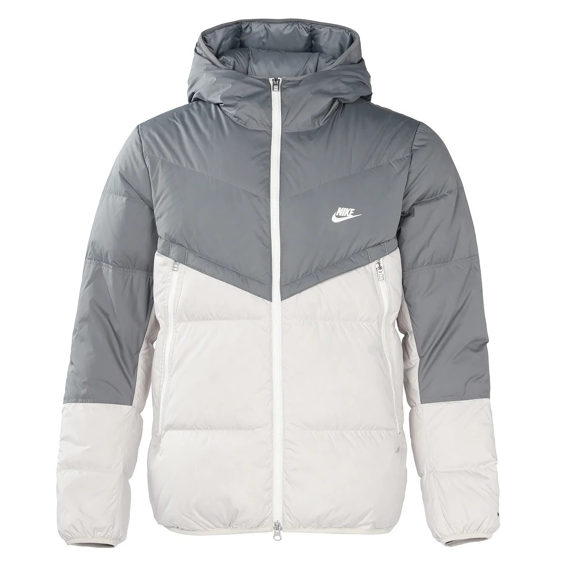 

Куртка Nike Hooded Puffer, серый/белый