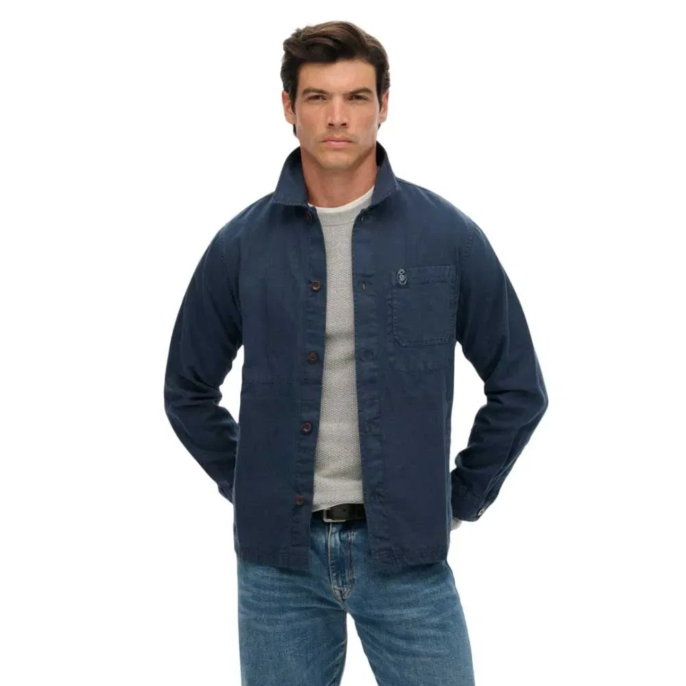 Рубашка-куртка из льняной смеси Merchant Superdry, синий