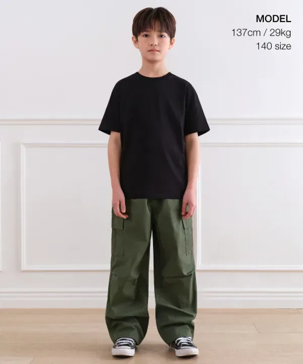 Футболка с круглым вырезом свободного кроя, Musinsa Standard Kids, черный — фото 2