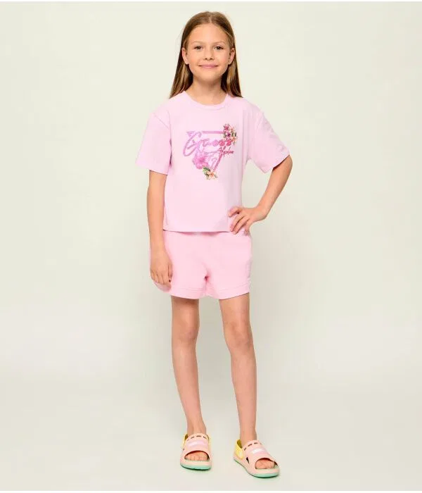 Детская футболка для девочек с принтом T-Shirt Guess, Rosa — фото 2