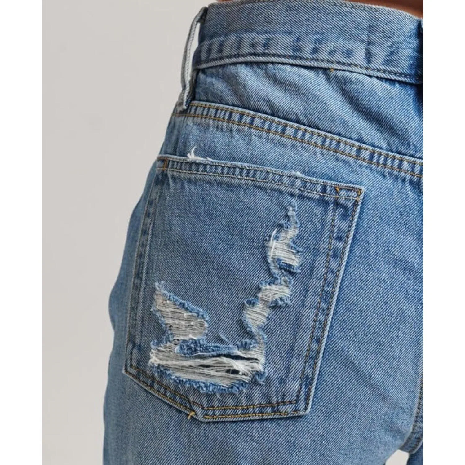 Женские джинсы с высокой посадкой Superdry High Rise Straight, Blue — фото 4