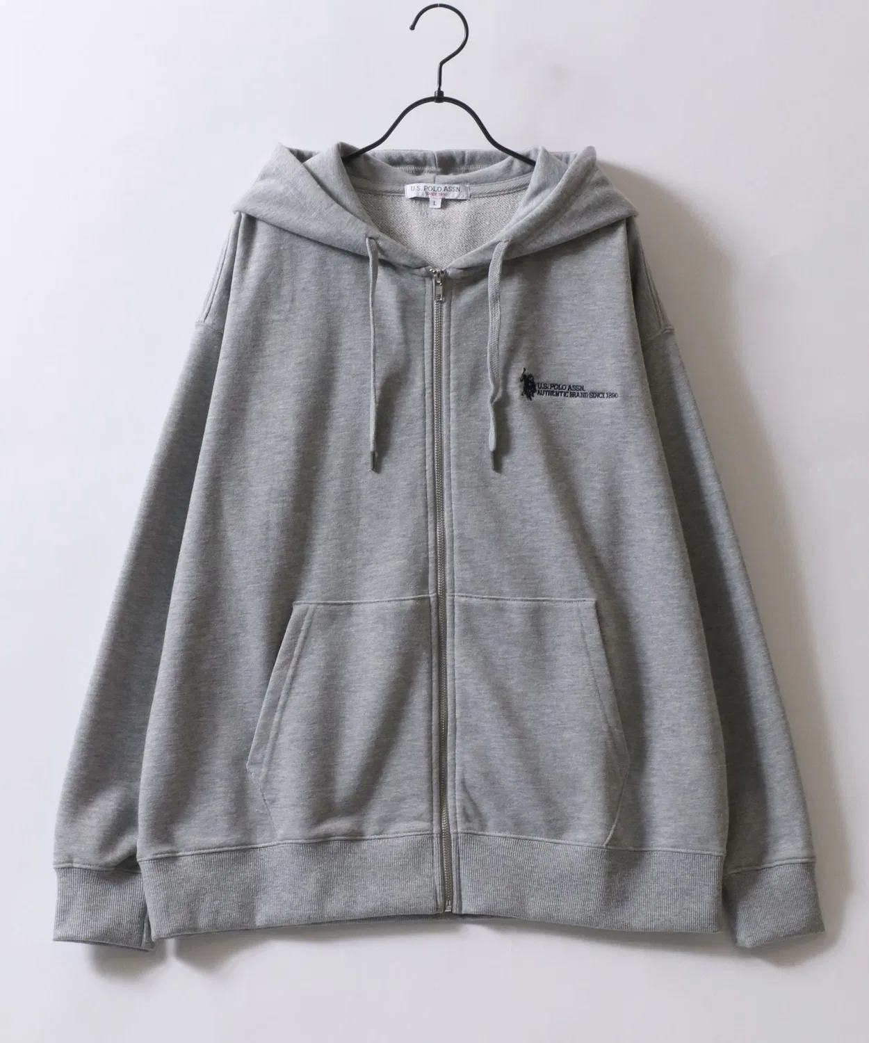 Женский/мужской оверсайз худи с принтом U.S. POLO ASSN., Charcoal — фото 3